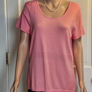 Talbots Pink scoop neck short sleeved knit Sweater